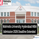 Mahindra University Hyderabad MBA Admission 2026 Deadline Extended; Apply by April 15 @mahindrauniversity.edu.in